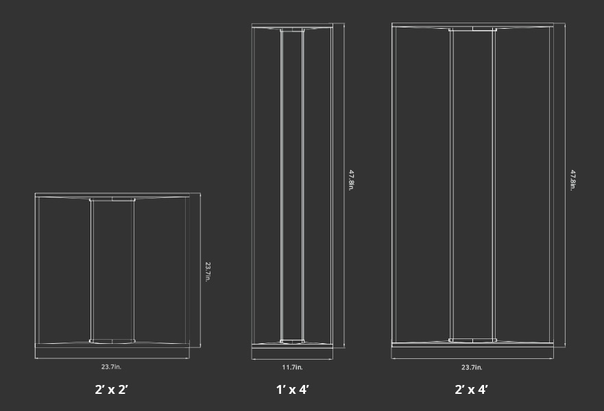 LED Troffers GKOTRG1 Dimensions